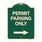 Signmission Permit Parking With Right Arrow Heavy-Gauge Aluminum Architectural Sign, 24" x 18", G-1824-23326 A-DES-G-1824-23326 - alternate 1
